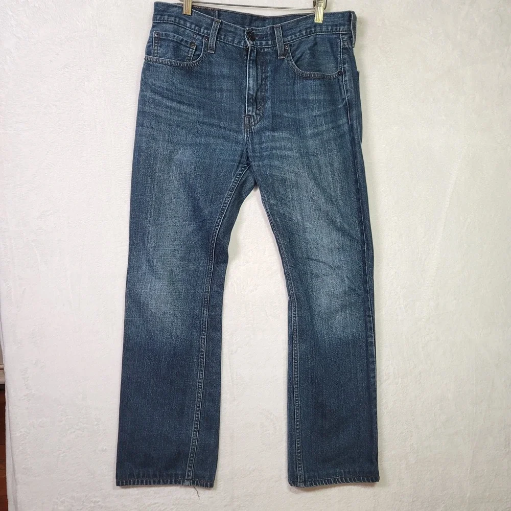 Levis 527 Slim Bootcut Jeans Mens 35x30 Western Cowboy Blue Denim Cotton Biker